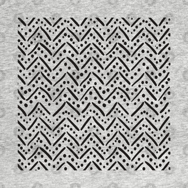 Monochrome Chevron Dots Pattern by Patternos